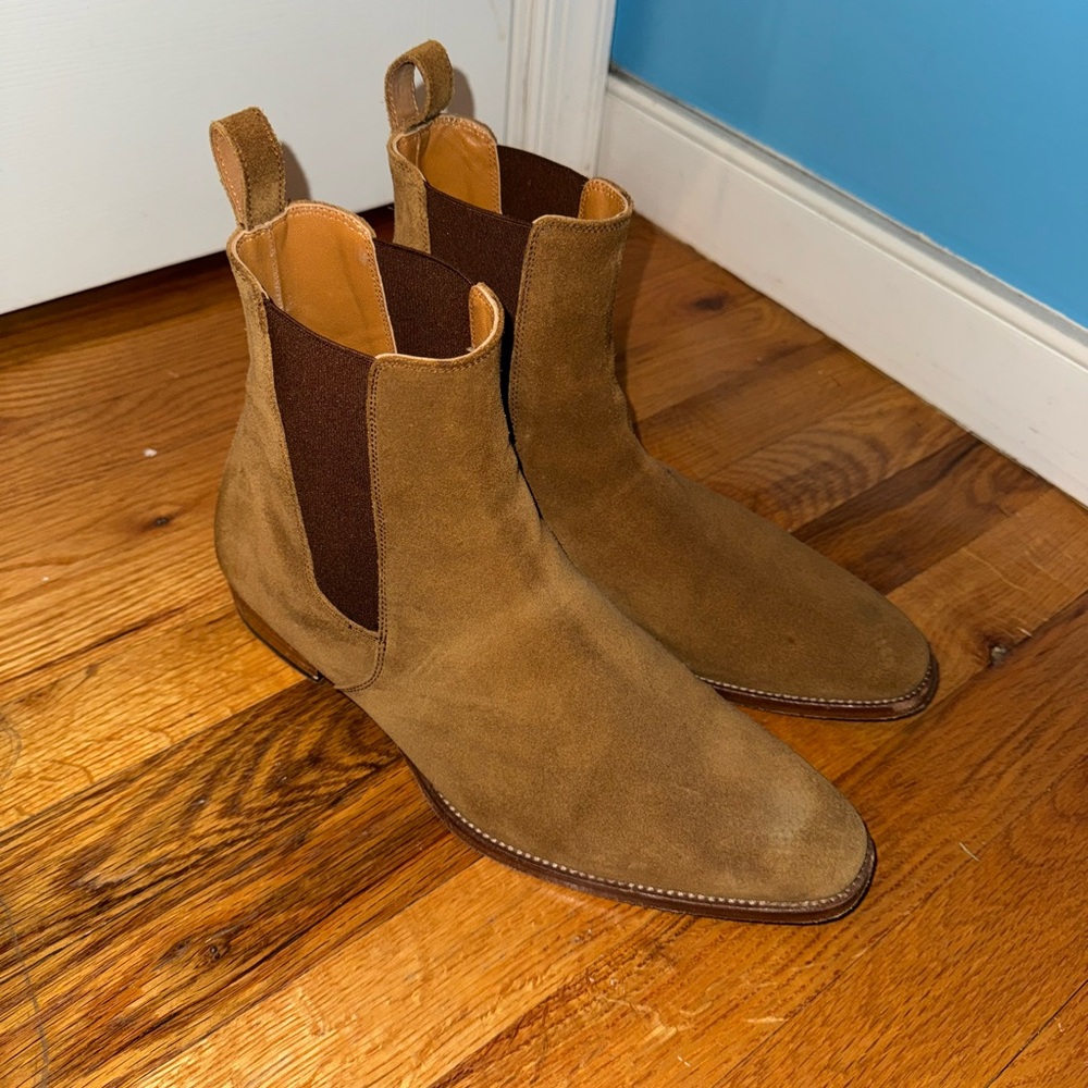 Oro Los Angeles Brown Suede Chelsea Boots - Size 10